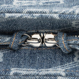 Balenciaga BB Monogram Denim Neo Cagole City XS Satchel close-up view