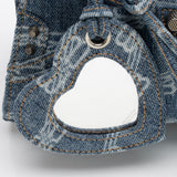 Balenciaga BB Monogram Denim Neo Cagole City XS Satchel front view