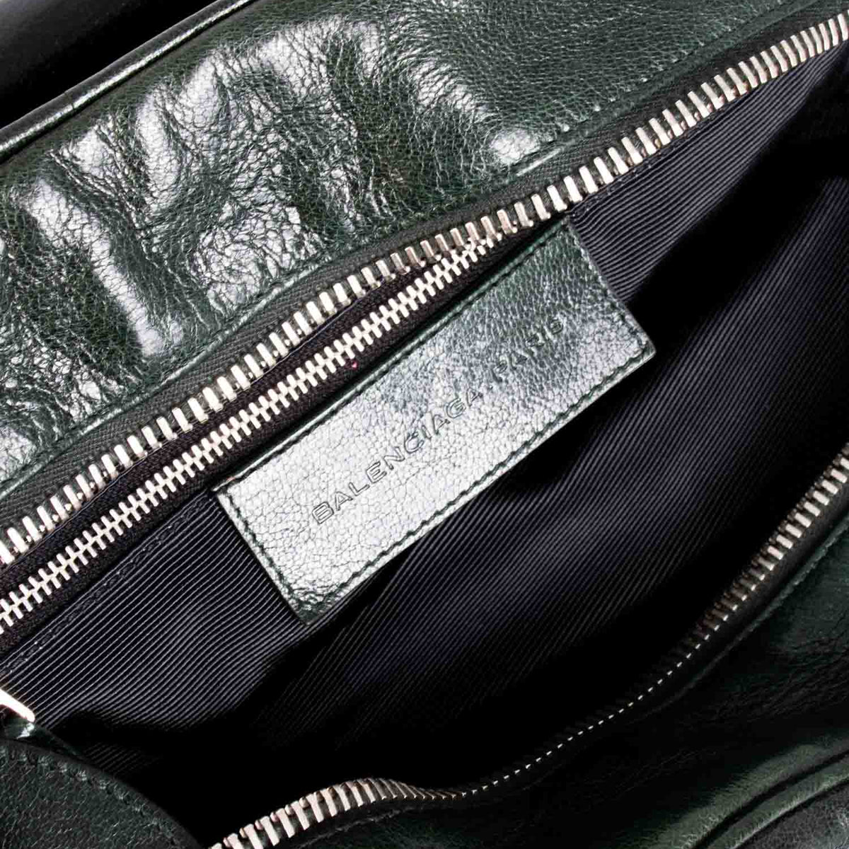 Side view of Balenciaga handbag Green premium designer bag