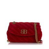 Balenciaga BB Quilted Round Velvet Crossbody Bag S | Authentic Pre-Owned