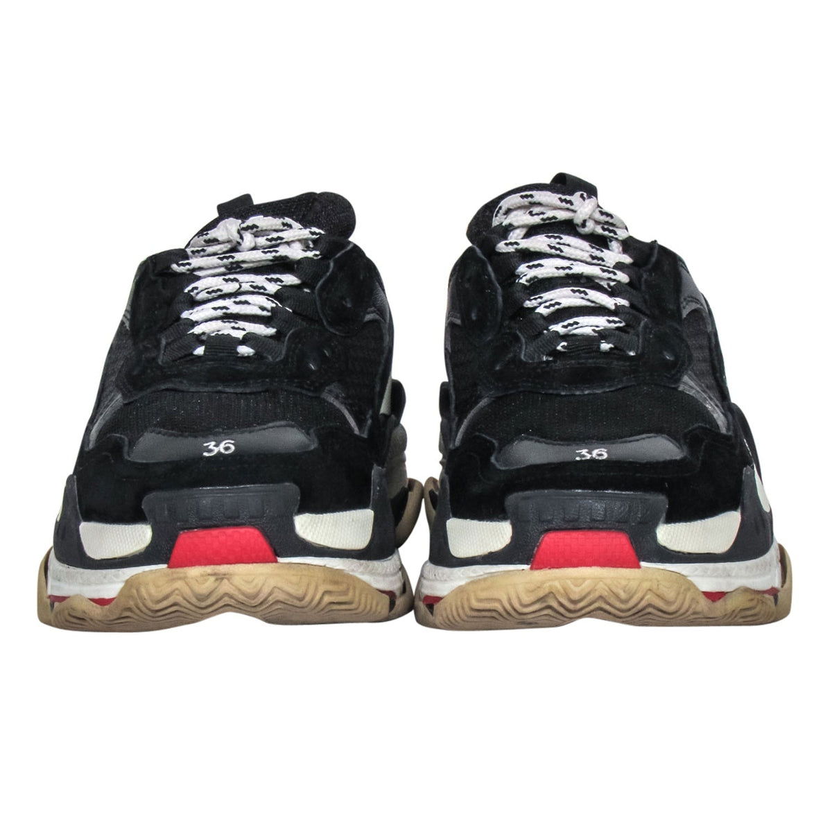 Side view of Balenciaga sneaker Black premium designer bag