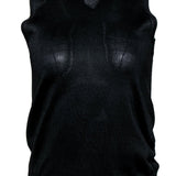 Balenciaga women's top Black luxury designer leather