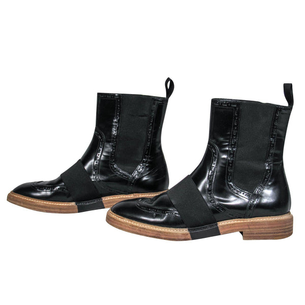 Balenciaga authentic luxury boot Black leather craftsmanship