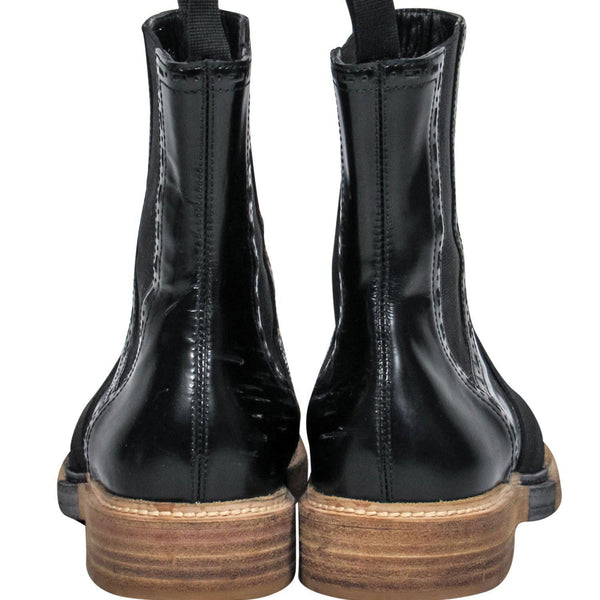 Balenciaga designer boot leather closeup detail