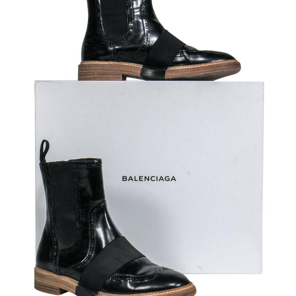 Balenciaga women's boot Black luxury designer leather