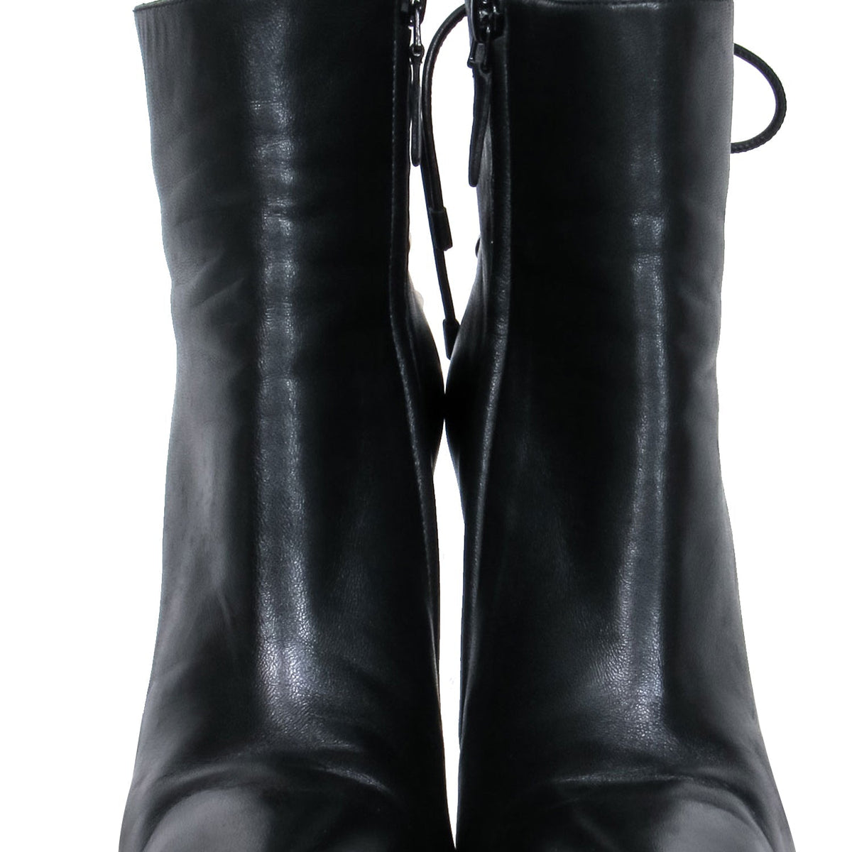 Side view of Balenciaga boot Black premium designer bag