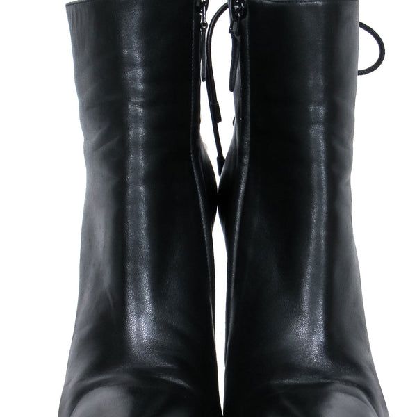 Side view of Balenciaga boot Black premium designer bag