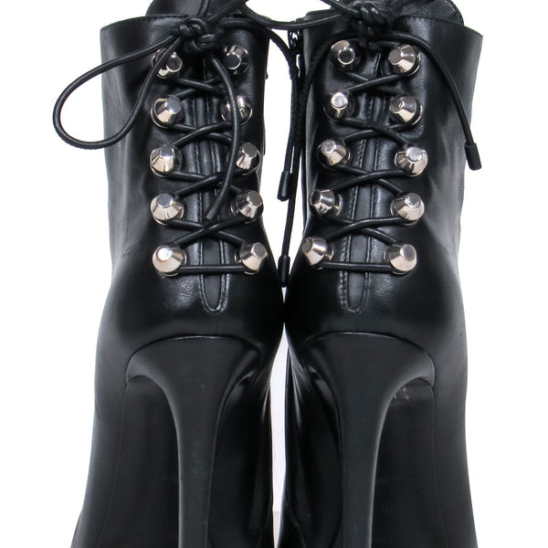 Balenciaga designer boot leather closeup detail