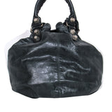 Balenciaga authentic luxury bucket bag Black leather craftsmanship