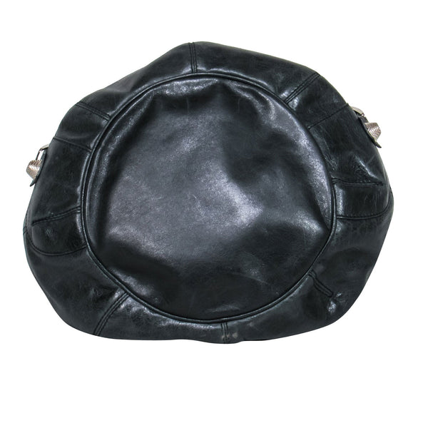 Balenciaga designer bucket bag leather closeup detail