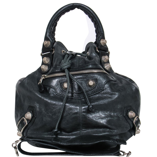 Balenciaga women's bucket bag Black luxury designer leather