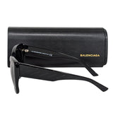 Side view of Balenciaga sunglasses Black premium designer bag