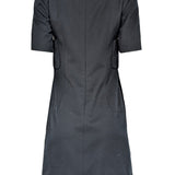Luxar586 elegant leather Work Dress back view