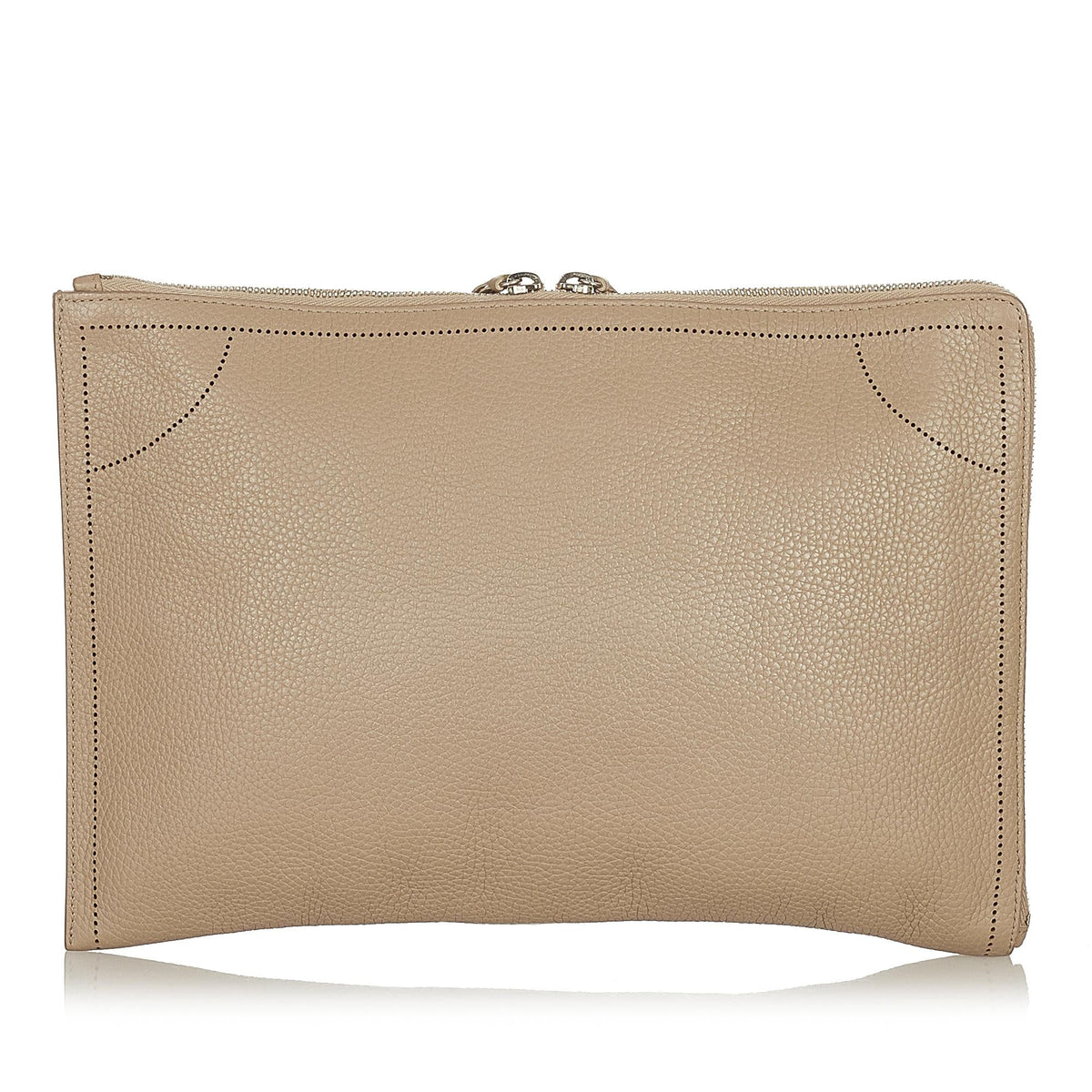 Balenciaga Blackout Zip Leather Clutch Bag | Authentic Pre-Owned angle view