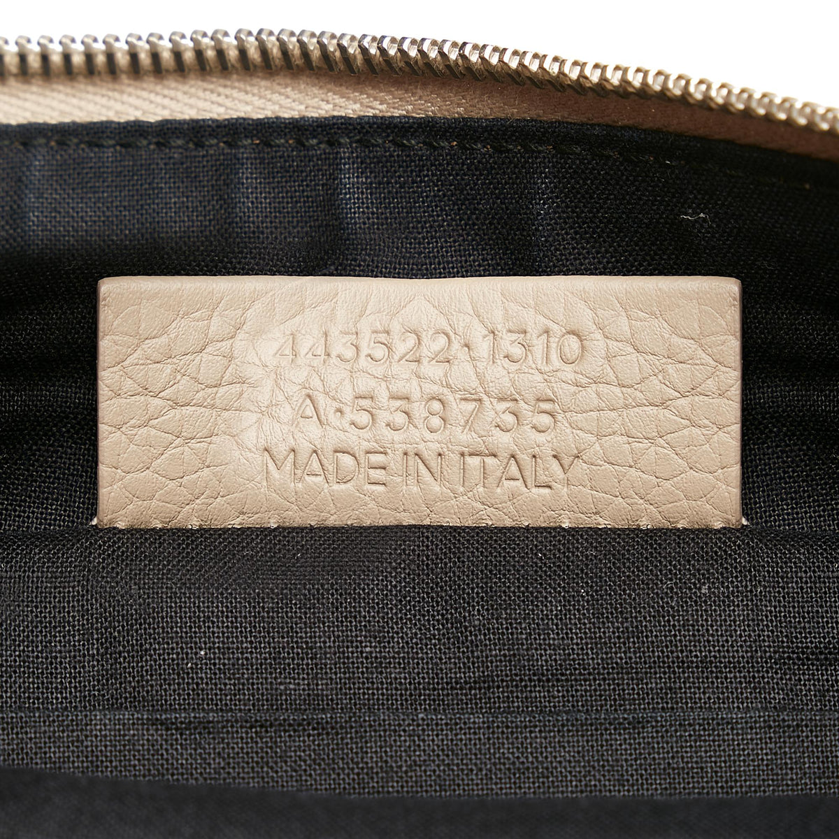 Balenciaga Blackout Zip Leather Clutch Bag | Authentic Pre-Owned hardware detail