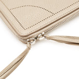 Balenciaga Blackout Zip Leather Clutch Bag | Authentic Pre-Owned close-up view