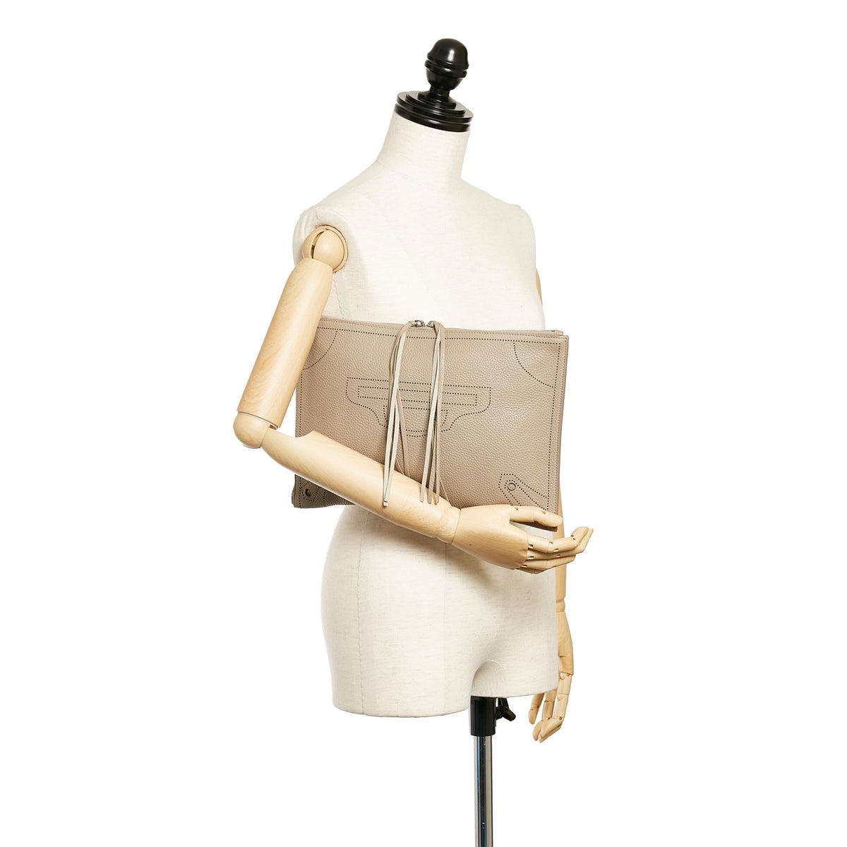 Balenciaga Blackout Zip Leather Clutch Bag | Authentic Pre-Owned interior view