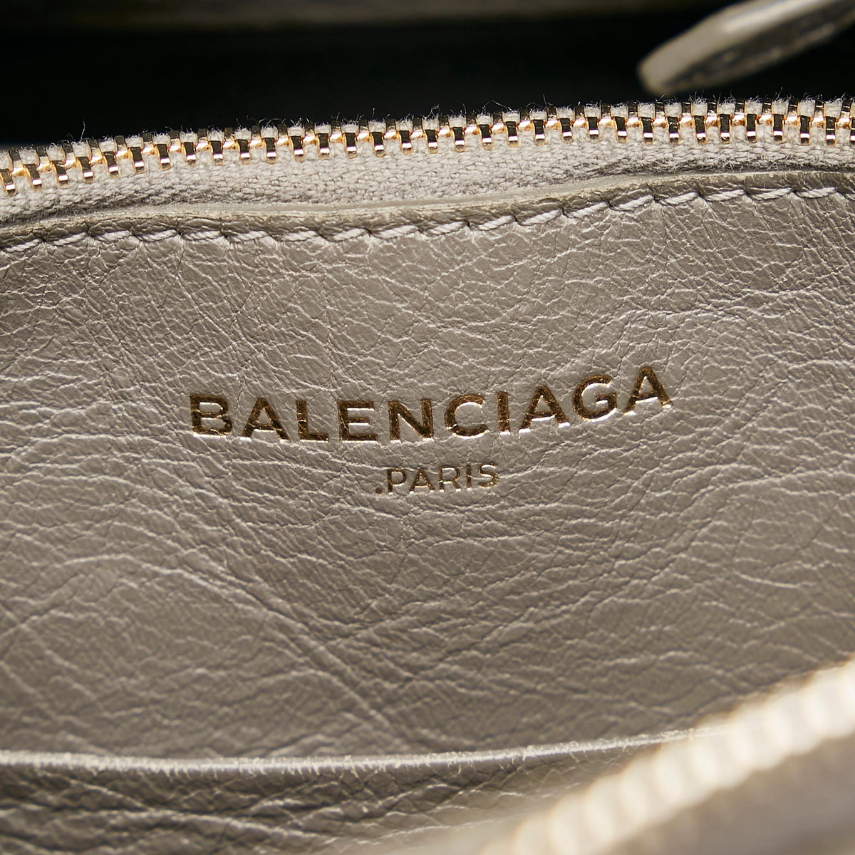 Balenciaga Blanket Square Leather Satchel | Authentic Pre-Owned close-up view