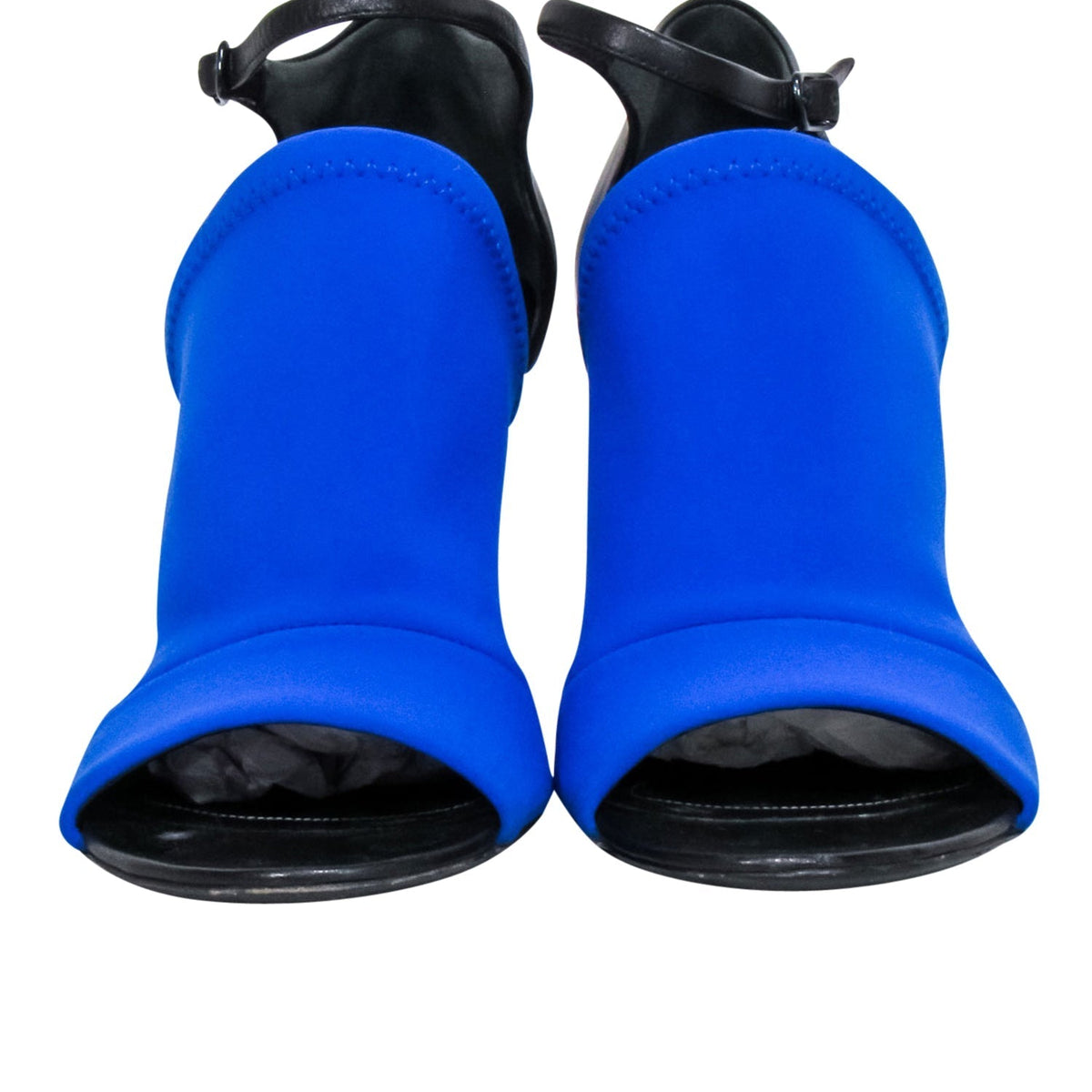 Side view of Balenciaga pump Blue premium designer bag