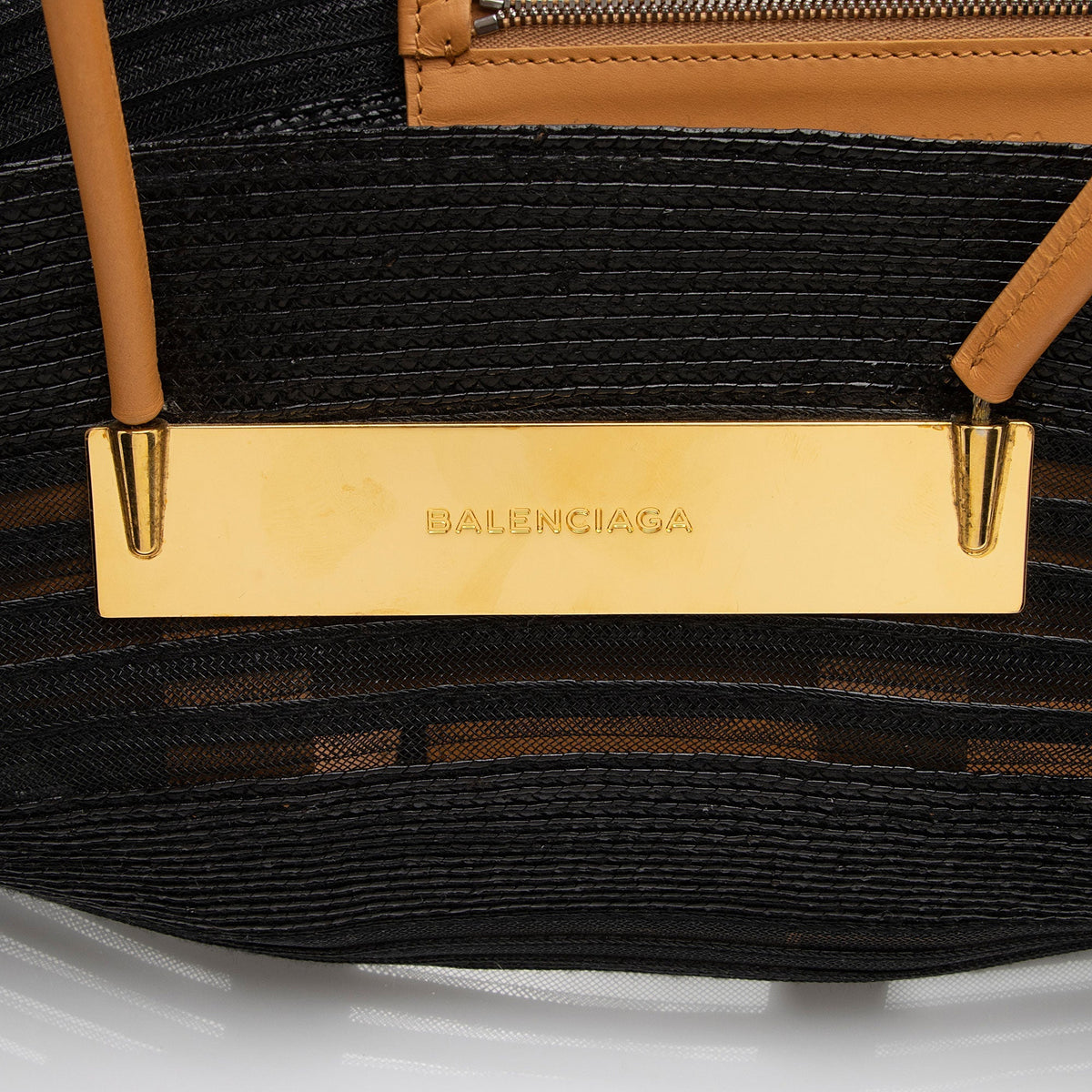 Balenciaga Cable Raffia Basket Maxi Tote | Authentic Pre-Owned hardware detail