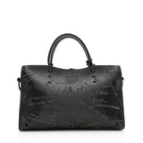 Balenciaga Calfskin Blackout Graffiti City Small Satchel angle view