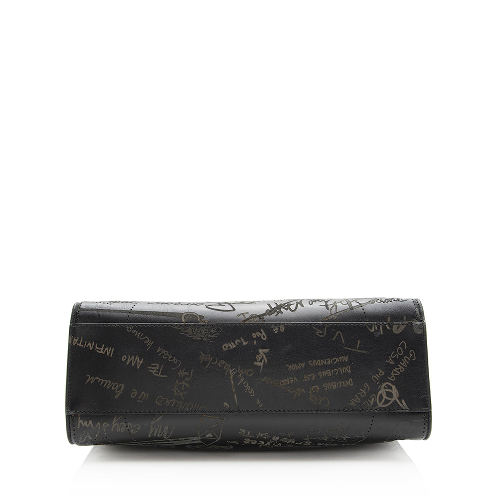 Balenciaga Calfskin Blackout Graffiti City Small Satchel back view
