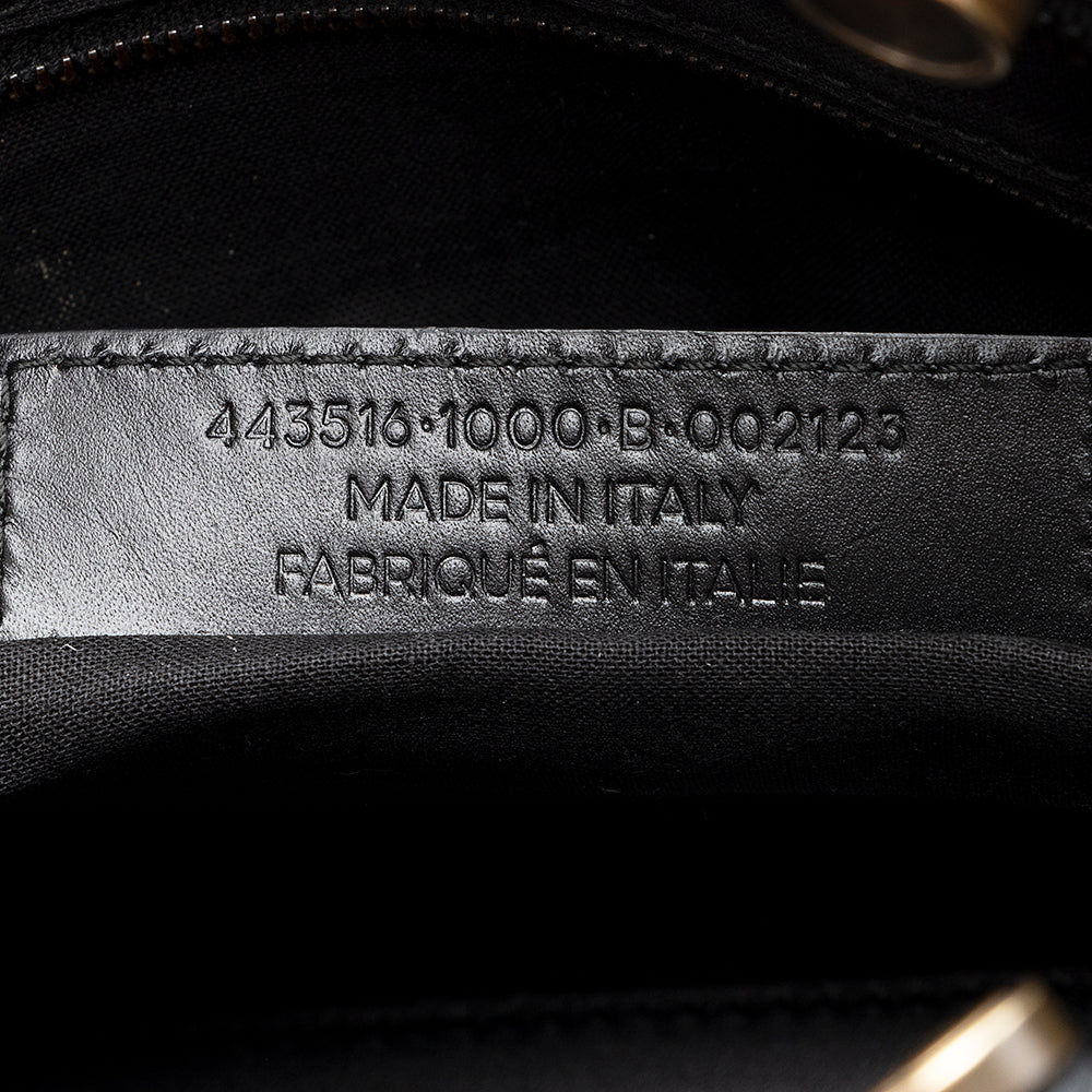 Balenciaga Calfskin Blackout Graffiti City Small Satchel detail view
