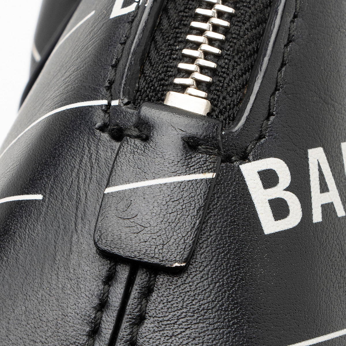 Balenciaga Calfskin Logo XXS Ville Top Handle Bag | Authentic Pre-Owned close-up view