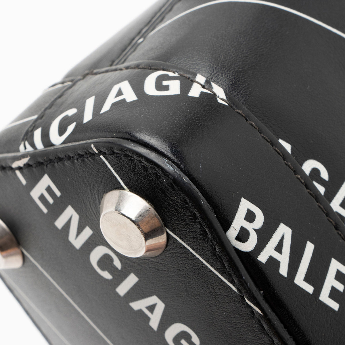 Balenciaga Calfskin Logo XXS Ville Top Handle Bag | Authentic Pre-Owned front view