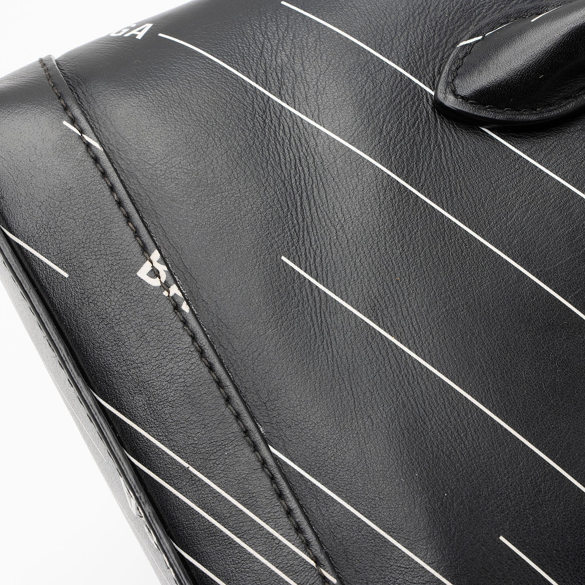 Balenciaga Calfskin Logo XXS Ville Top Handle Bag | Authentic Pre-Owned angle view