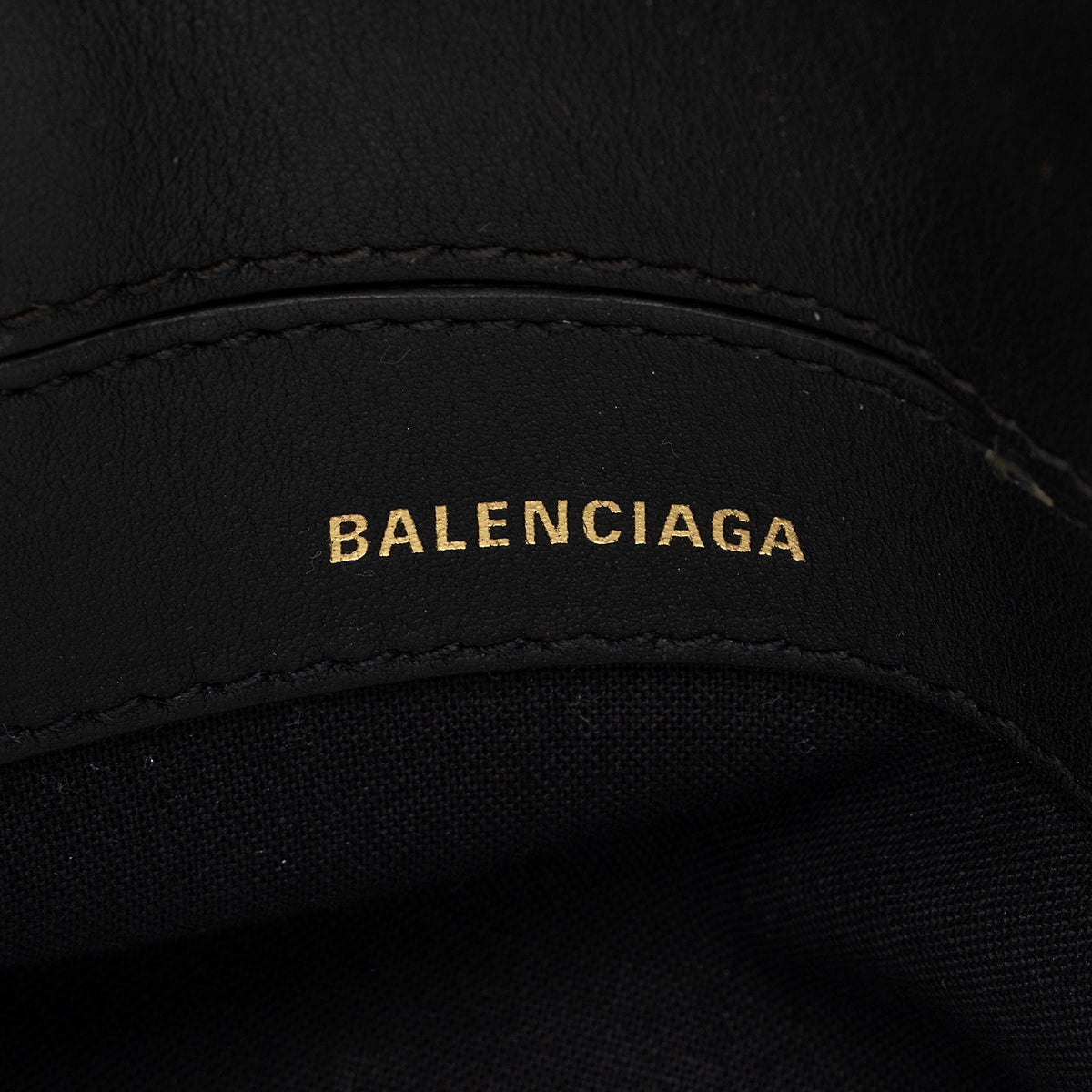 Balenciaga Calfskin Logo XXS Ville Top Handle Bag | Authentic Pre-Owned close-up view