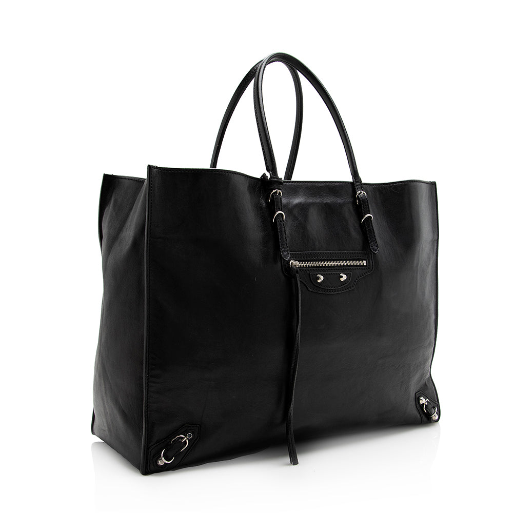 Balenciaga Calfskin Papier A4 Zip Around Tote | Authentic Pre-Owned side view