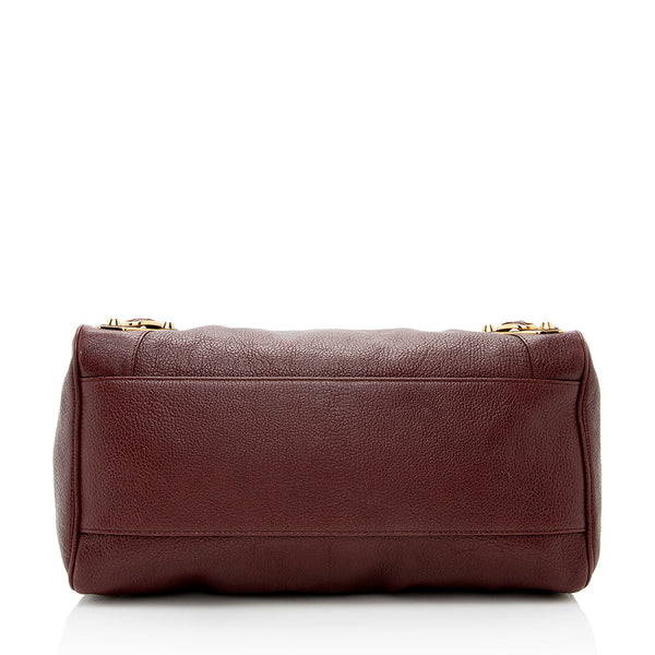 Balenciaga Chevre Leather Metallic Edge Velo Satchel | Designer Luxury Handbag