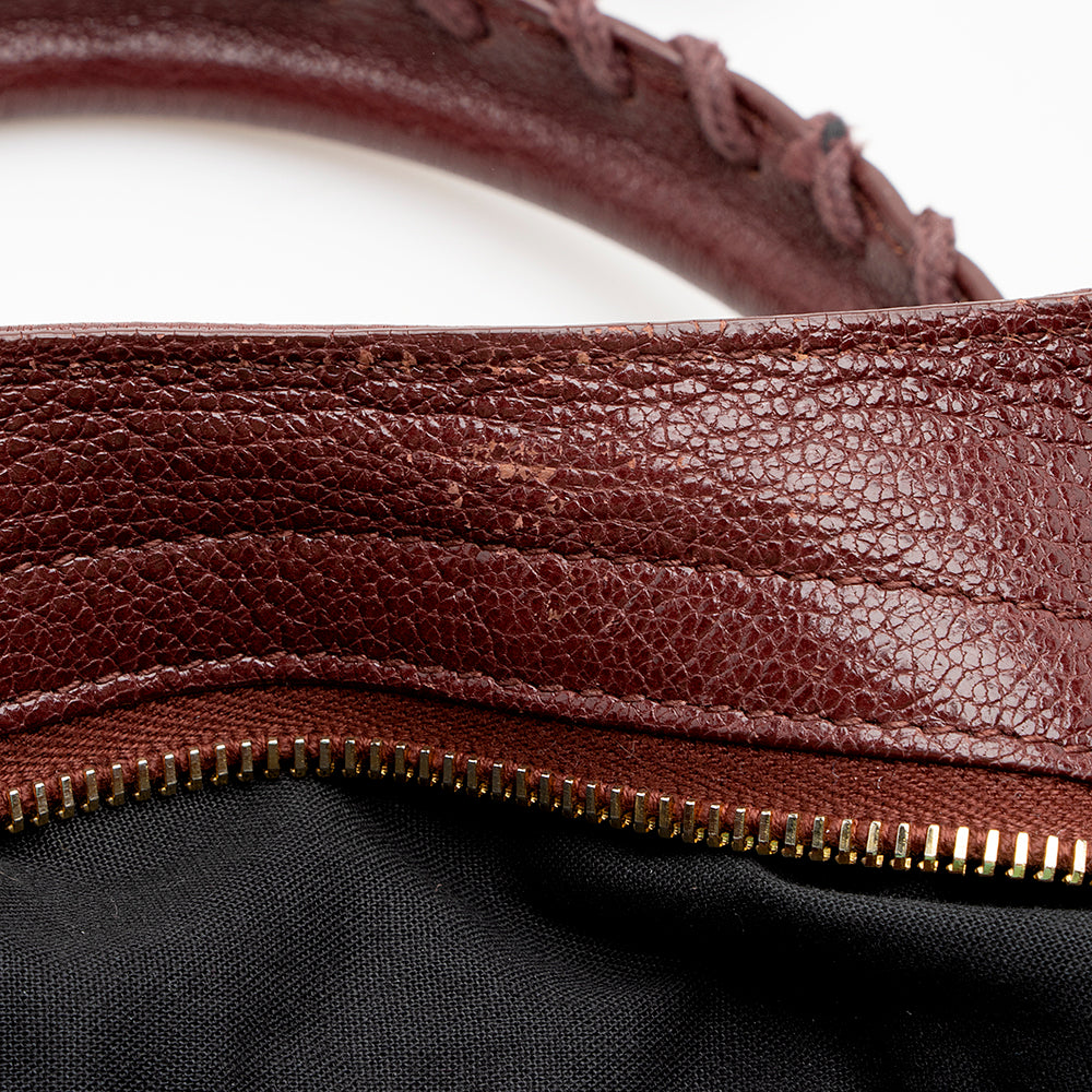 Balenciaga Chevre Leather Metallic Edge Velo Satchel | Designer Luxury Handbag
