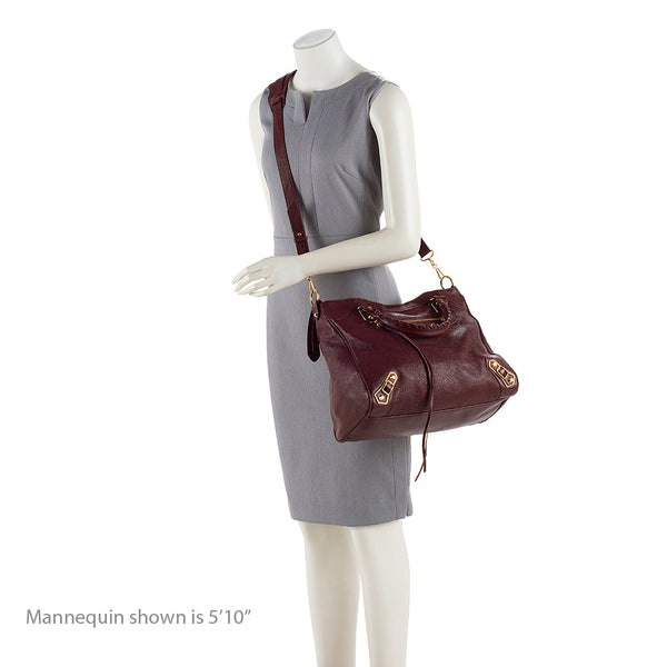 Balenciaga Chevre Leather Metallic Edge Velo Satchel | Designer Luxury Handbag