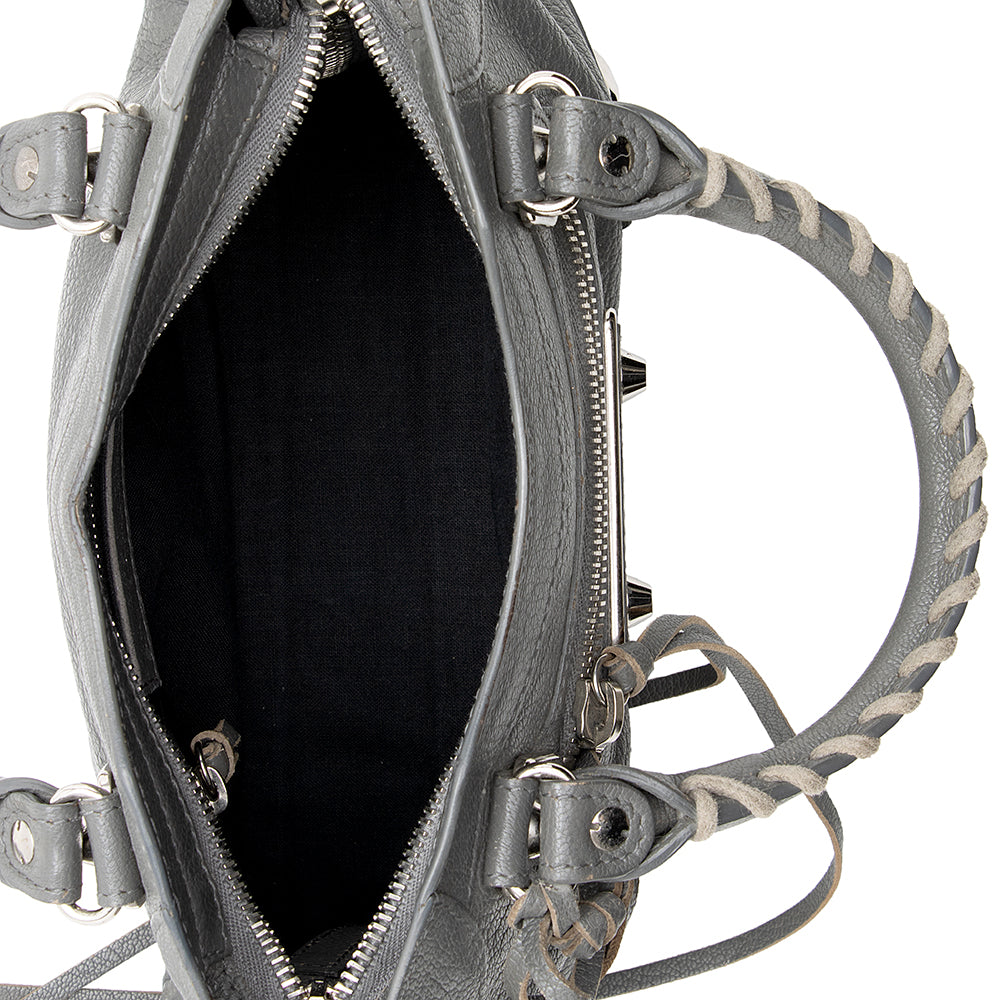 Balenciaga Chevre Metal Edge City Mini Satchel | Authentic Pre-Owned hardware detail