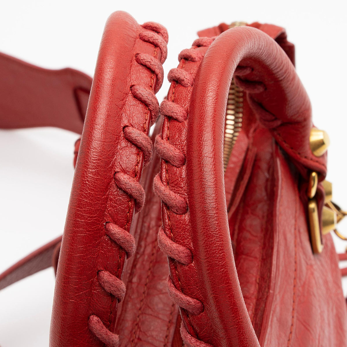 Balenciaga Chevre Metallic Edge City Mini Satchel | Authentic Pre-Owned hardware detail