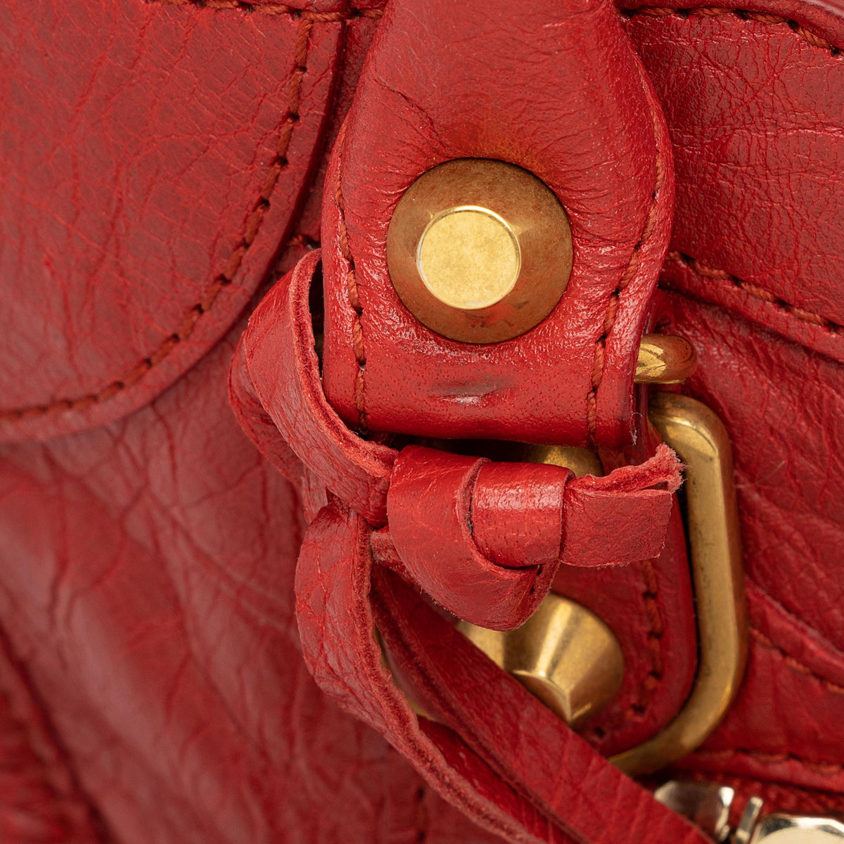 Balenciaga Chevre Metallic Edge City Mini Satchel | Authentic Pre-Owned close-up view