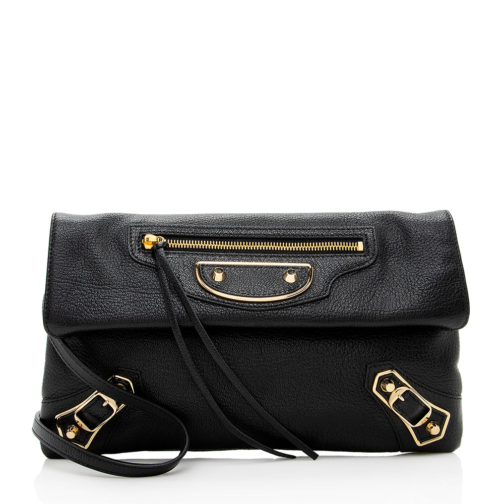 Balenciaga Chevre Metallic Edge Envelope Clutch | Designer Clutch Bag