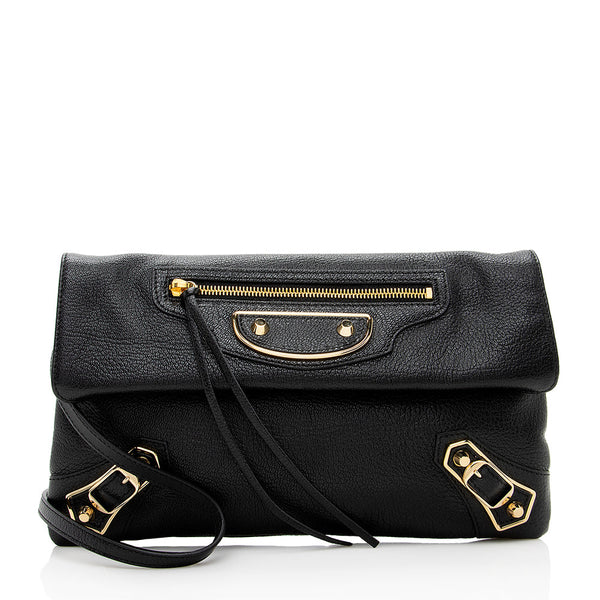 Balenciaga Chevre Metallic Edge Envelope Clutch | Designer Clutch Bag