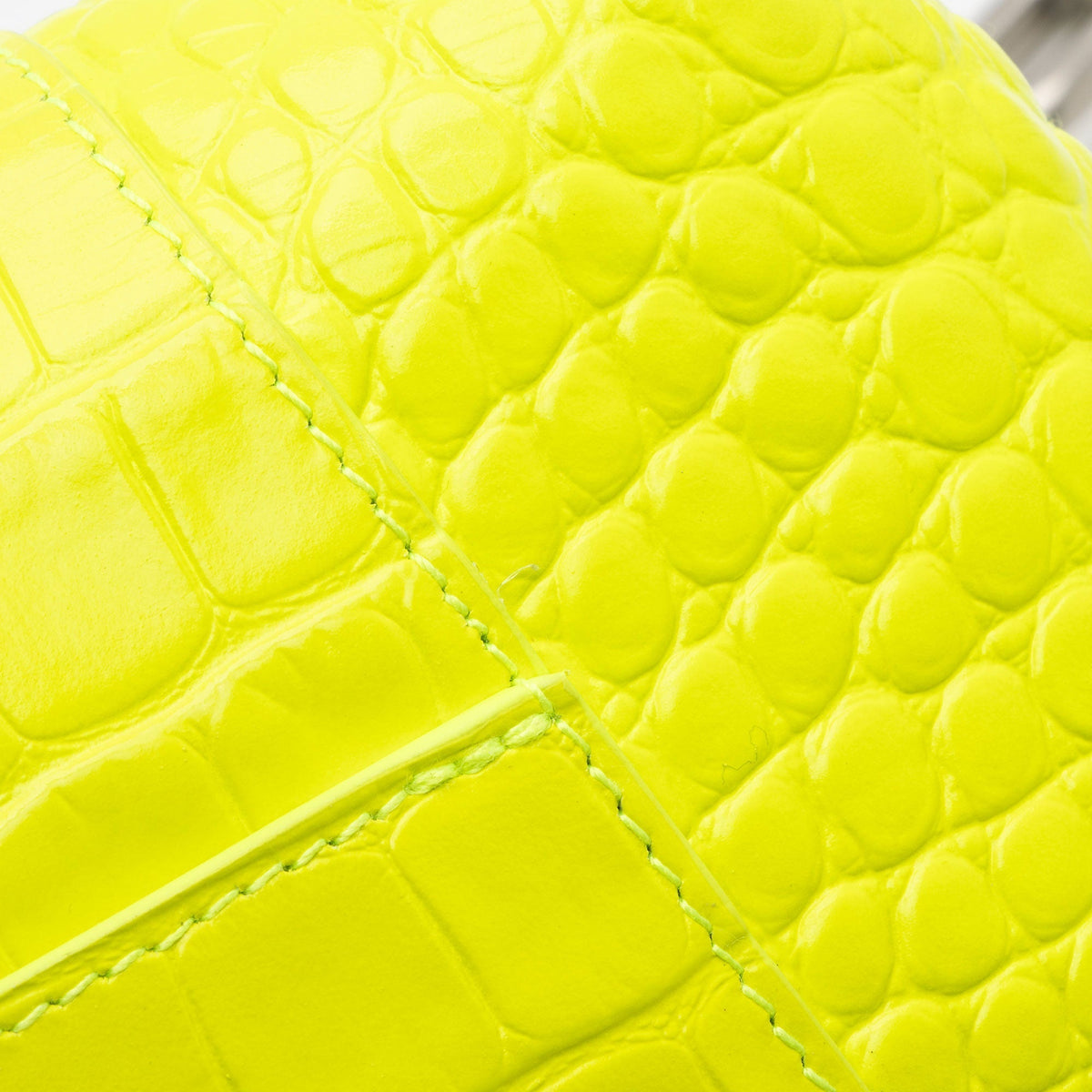 Balenciaga Croc Embossed Calfskin Downtown Small Shoulder Bag close-up view