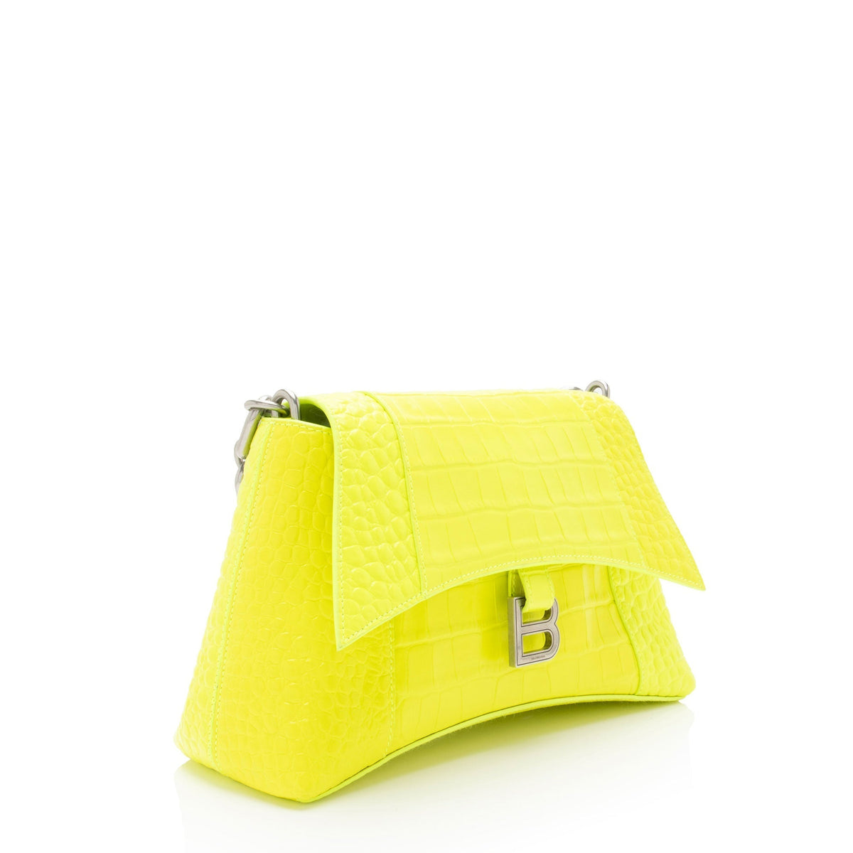 Balenciaga Croc Embossed Calfskin Downtown Small Shoulder Bag side view