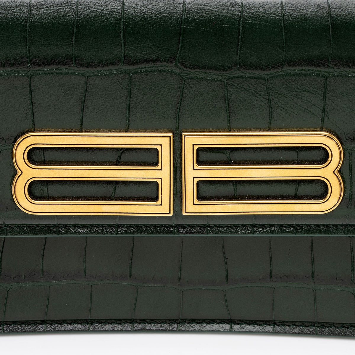 Balenciaga Croc Embossed Calfskin Gossip Small Shoulder Bag front view