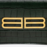 Balenciaga Croc Embossed Calfskin Gossip Small Shoulder Bag front view
