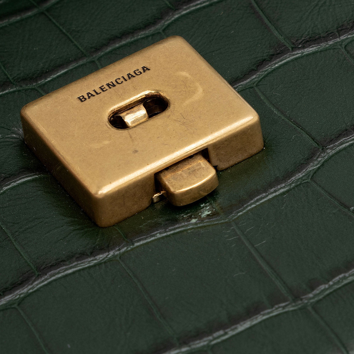 Balenciaga Croc Embossed Calfskin Gossip Small Shoulder Bag interior view