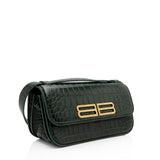 Balenciaga Croc Embossed Calfskin Gossip Small Shoulder Bag side view