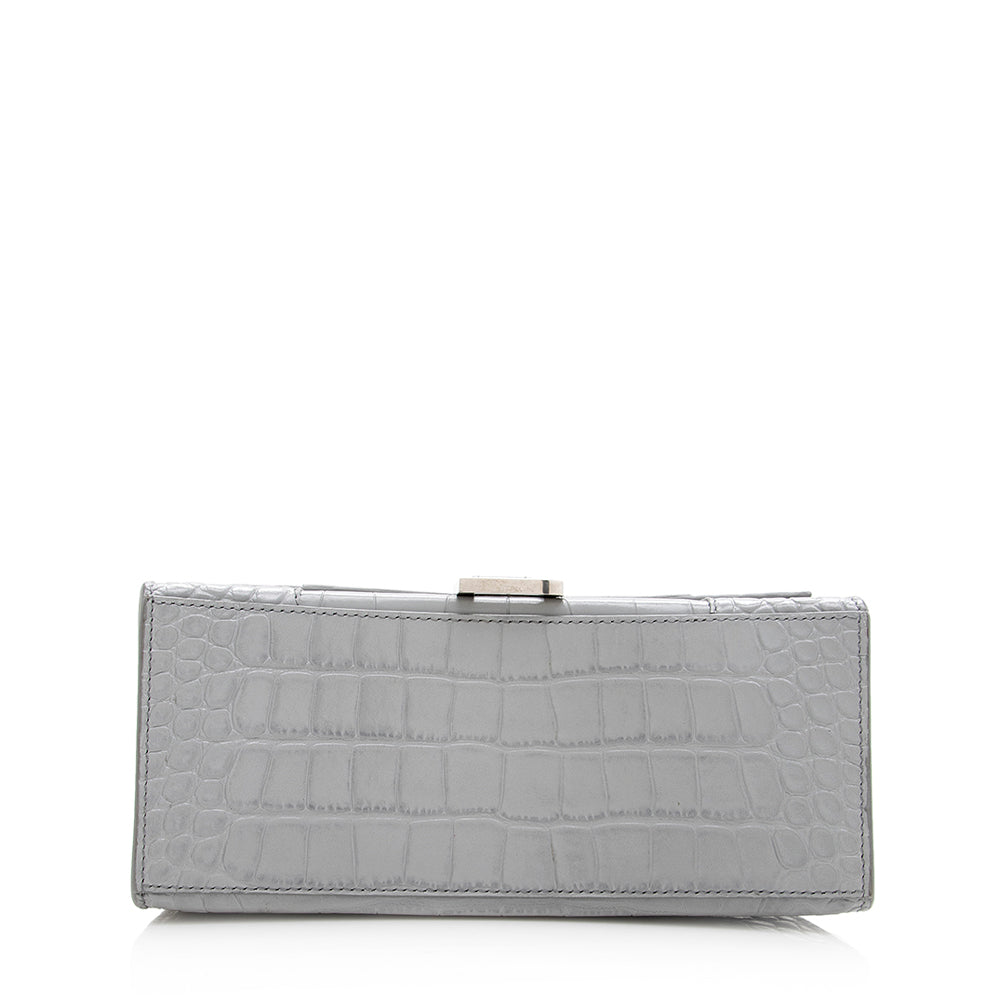 Balenciaga Croc Embossed Calfskin Hourglass Small Satchel angle view