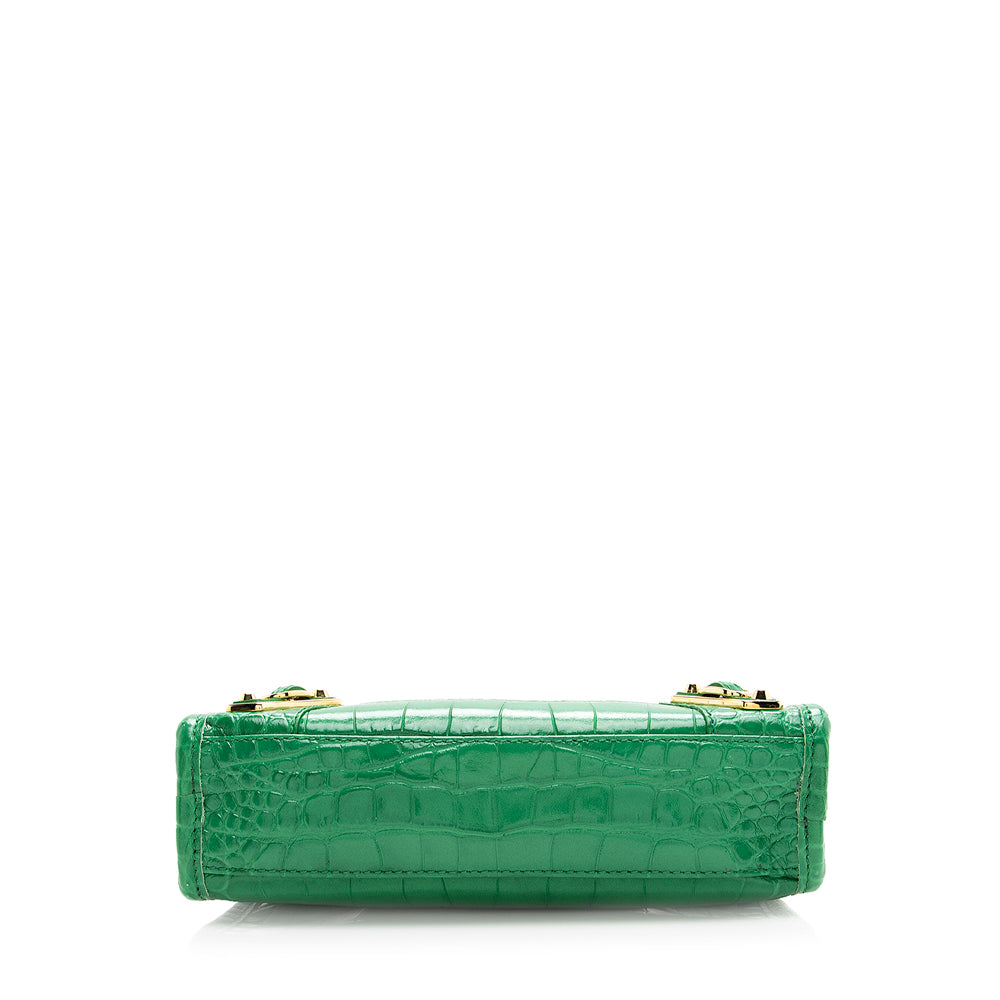 Balenciaga Croc Embossed Calfskin Metallic Edge City Nano Satchel back view