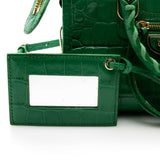 Balenciaga Croc Embossed Calfskin Metallic Edge City Nano Satchel front view