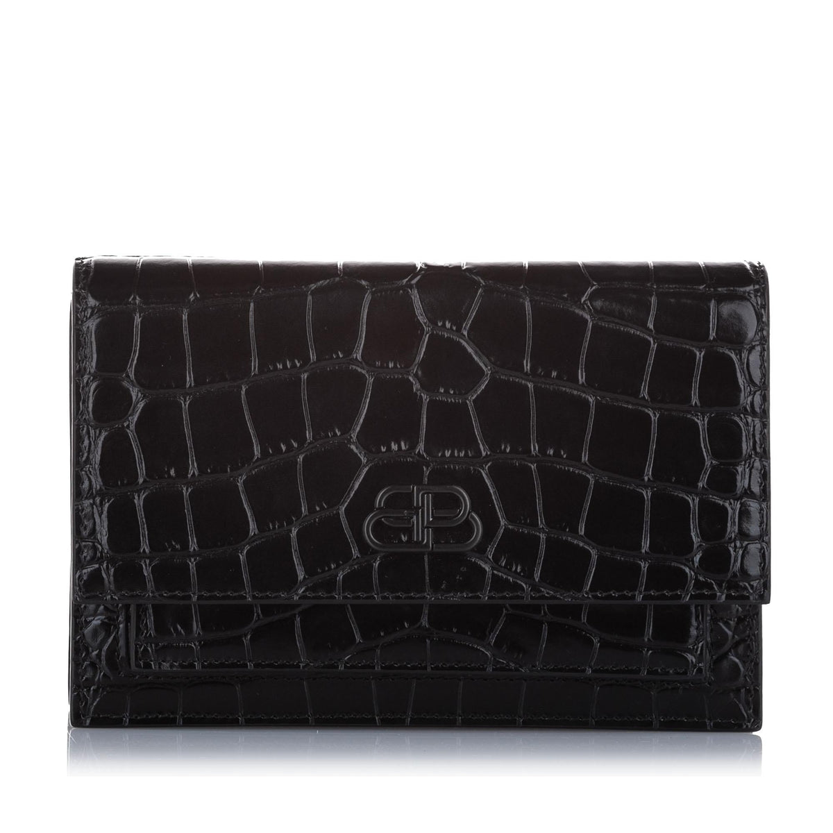 Balenciaga Croc Embossed Sharp Leather Shoulder Bag | Authentic Pre-Owned
